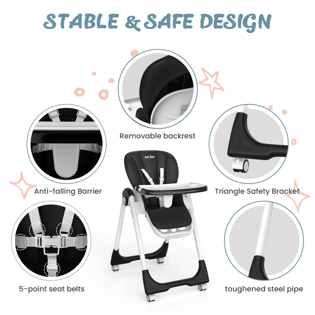 Adjustable Baby High Chair