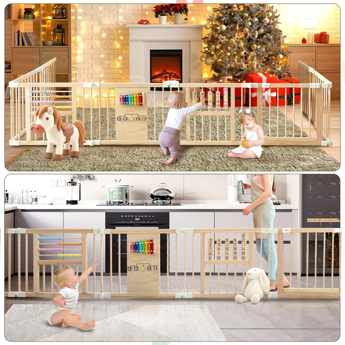 Foldable Wooden Baby Playpen