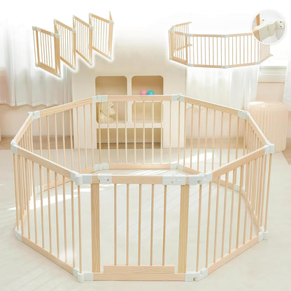 Foldable Wooden Baby Playpen