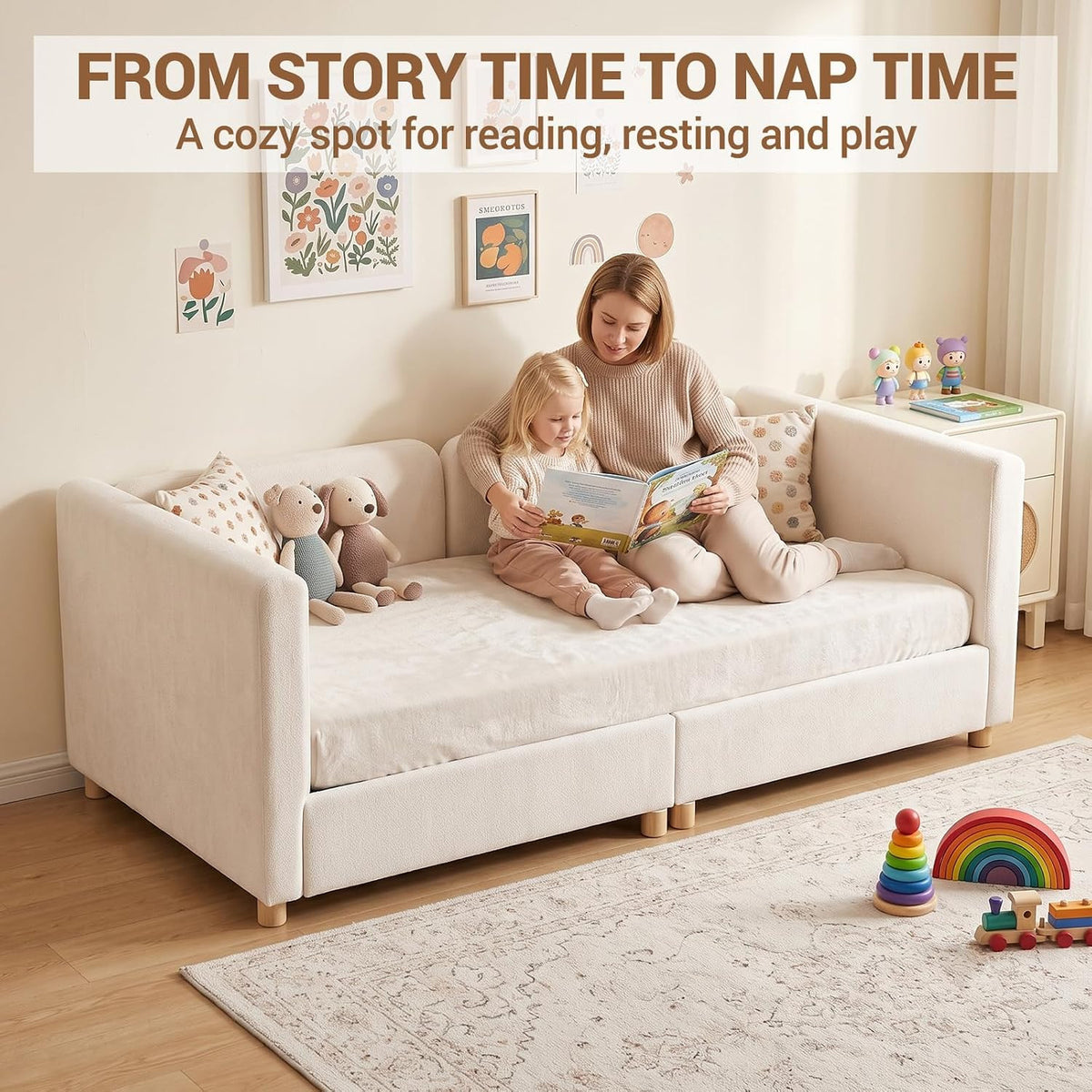 2-in-1 Convertible Toddler Sofa Bed